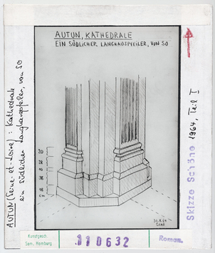 Vorschaubild Autun: Kathedrale Saint-Lazare, Langhauspfeiler, Skizze Wolfgang Schöne 1964 